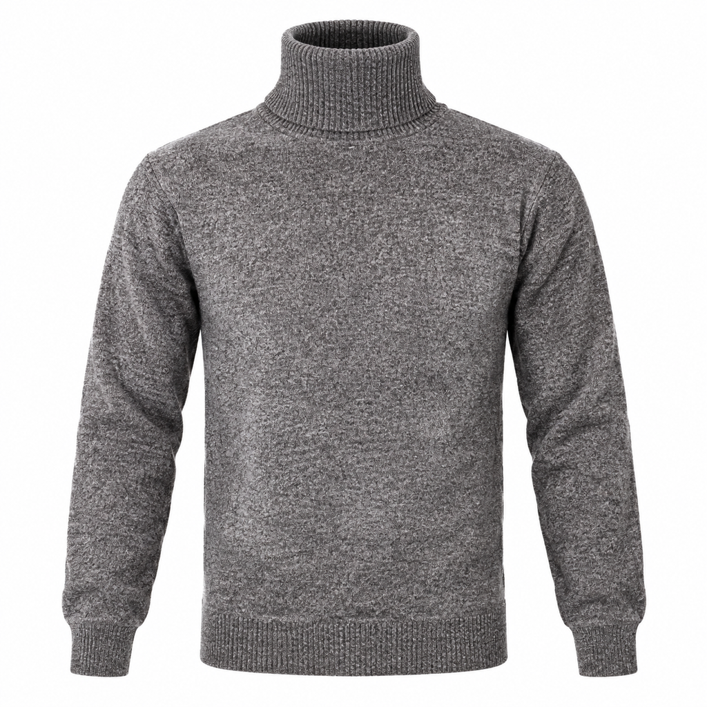 HEATHER GREY TURTLENECK SWEATER