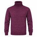 WINE RIBBED TURTLENECK SWEATER