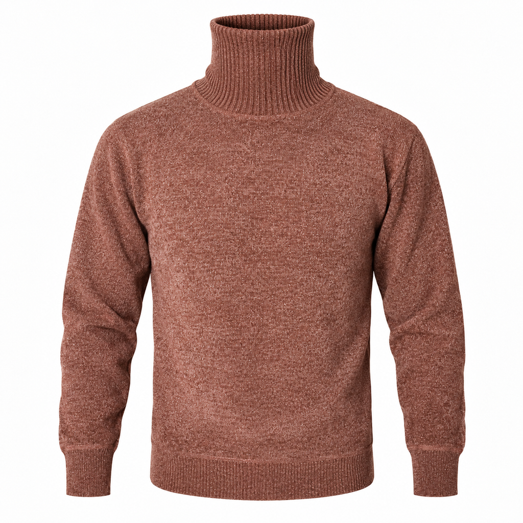 COPPER BROWN TURTLENECK SWEATER
