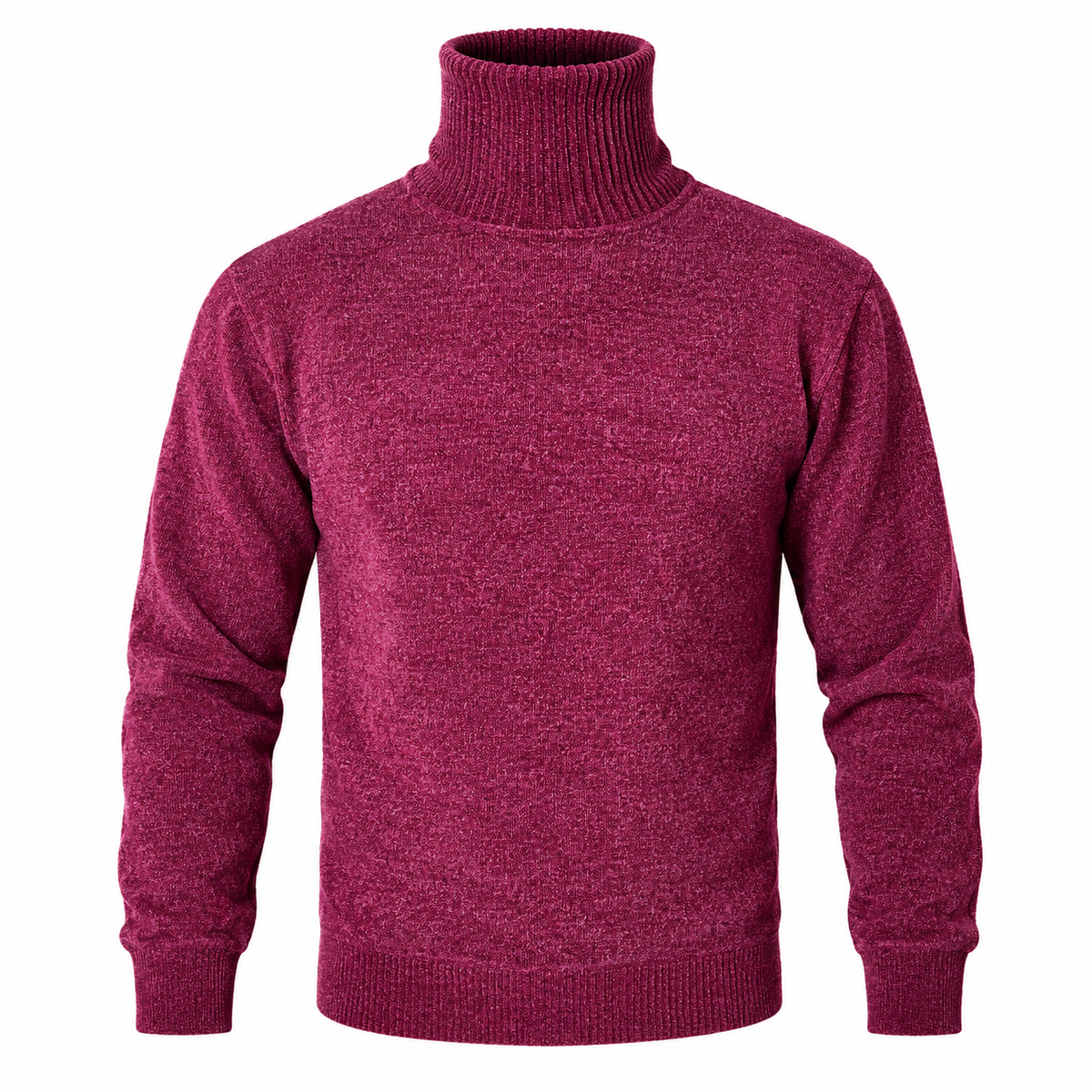 MAROON RIBBED TURTLENECK SWEATER