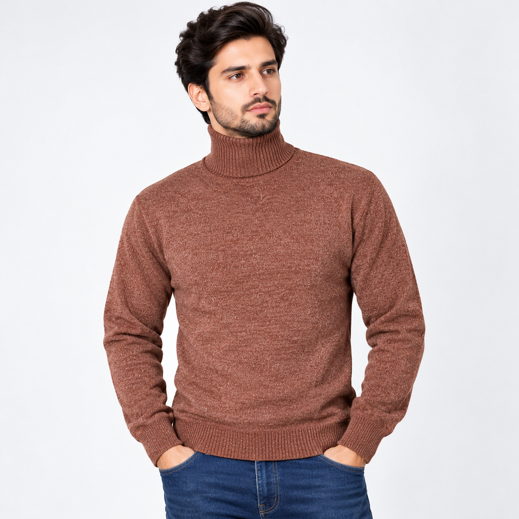 COPPER BROWN TURTLENECK SWEATER