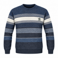Navy Blue & Grey Striped Knit Sweater